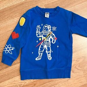 Billionaire Boys Club Blue 2T Toddler Astronaut Rocket Sweatshirt embroidery